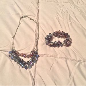 Beaded necklace with matching bracelet